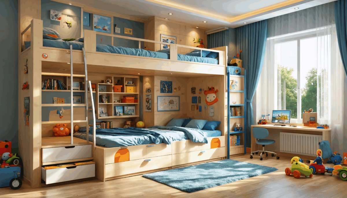 découvrez 5 idées ingénieuses pour créer une chambre multifonctionnelle avec lits superposés ou couchages d’appoint, idéale pour optimiser l'espace et favoriser le partage entre frères et sœurs.